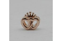 Pandora 14K Rose Gold Plated Alloy Charm Crowned Heart (78767O)