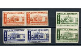 Dominican Rep 1952 Gautier Hospital in imperf pairs, u/m, minor gum tone. SG602-04