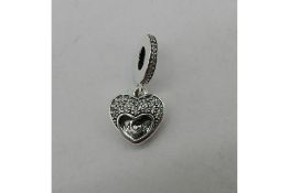 Pandora Bead 792071CZ Women's Silver Heart