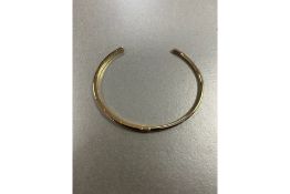 Pandora logo gold with 14 carat gold plated open bangle, New, 569493C00-2