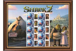 Shrek 2 Australia Post Stamp Sheet - Framed