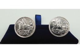 Silver Half Sovereign Cufflinks