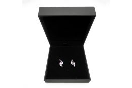 Silver Drop Earrings with Amethyst