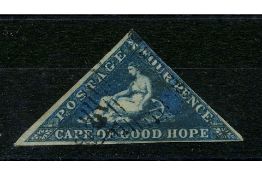 Cape of GH 1855-63 4d Blue / white ppr, near 3 margins, faulty. SG6