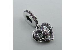 Pandora Heart & Mum 799402C01 Charm Pendant Sterling Silver with Zirconia