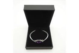Silver and Amethyst Bangle