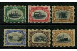 USA 1901 Pan-American Expo set, mtd mint, all vals faulty. SG300-05