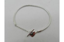 Pandora Silver Bracelet for Women Moments Heart T-Bar 599285C00