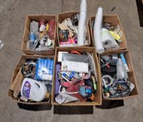 Six Boxes of Assorted Miscellaneous Items to include Homewares, Cleaning Products, DIY and Related.