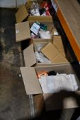 Five boxes of assorted miscellaneous items to include Household, Souvenirs, Cleaning items.