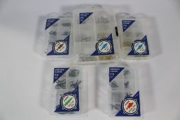 Ten of each Fladen Mixed Hook & Swivel Filled Boxes 16-70040/41/42/43 and 44.- As New.