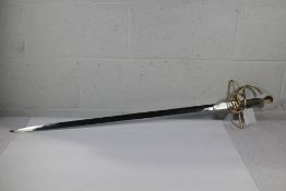 An as new Replica 17th Century Rapier Sword, 112cm long (Over 18s Only).