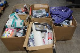 Five Boxes of Miscellaneous Items to include DIY, Homewares, Bedding, Clothing and Related.