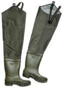 Six Hip Waders - Sizes 40, 41 and 44, 2 of each. As New (23-6640/6641/6644).