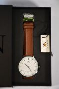 Six Zenn Classique watches with brown strap and si