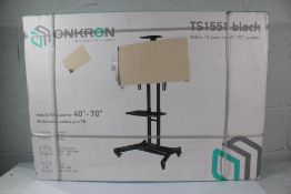ONKRON Mobile TV Stand on Wheels with Shelf Height