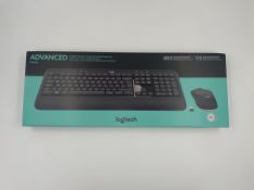 Four boxed as new Logitech MK540 Advanced Wireless Keyboard and Mouse Sets (QWERTZ - Swiss German la