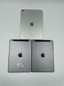 Three pre-owned Apple iPads sold for parts; 1 x A2696, 1 x A1823 & 1 x A1475 (All iCloud account loc