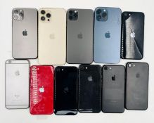 Ten pre-owned Apple iPhones sold for parts (All handsets iCloud locked. Sold as seen for parts only)