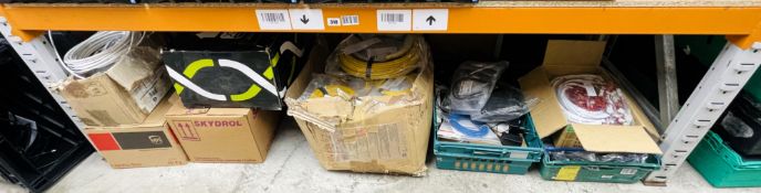A large quantity of new and pre-owned electrical cables, chargers and related items.
