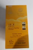 Ten 45g bars of Fu Wan Taiwan #1 Ping Tung Chocolate (62% dark, Exp: 12/10/2024).