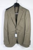 An as new Drakes Lovat Cotton Drill Tailored Jacket, Made in Italy, Size 40 (Measurements; Chest 53c