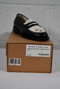 A pair of women's boxed as new Duke + Dexter Wilde Cherry Penny loafers (UK4).
