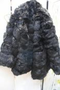 Pretty Little Thing Plus Black Faux Fur Bubble Coat - Black (UK 22).