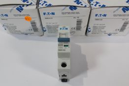Twenty Eight Eaton EMBH120 Miniature Circuit Breakers (20A 10kA Type B SP).