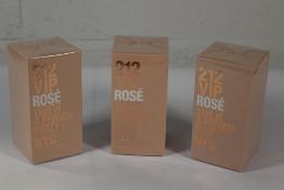 Three Carolina Herrera 212 Rose This Is The Party! NYC Eau De Parfum 3 x 50ml.