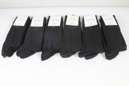 Six x 3-packs of Calvin Klein Black Socks, Men's, Size 6 x 6-8.