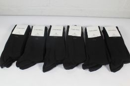 Six x 3-packs of Calvin Klein Black Socks, Men's, Size 6 x 6-8.