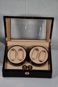 Roogs WW16 Watch Winder Box (Brown/Camel) (Holds 4 Watches).