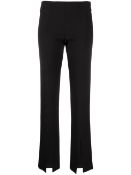 A pair of women's as new LVIR Essential Slit Stretch Slit Slim Fit Pants - Black (S, stock photo).