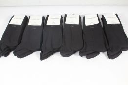 Six x 3-packs of Calvin Klein Black Socks, Men's, Size 6 x 6-8.