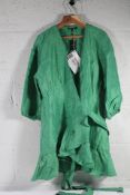 A Maje Rifeuille belted crossover dress in Vert (Green) (Size 36).