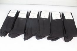 Six x 3-packs of Calvin Klein Black Socks, Men's, Size 6 x 6-8.