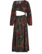 An as new Farm Rio Rainbow Oxen Midi Dress (M) (Stock image).