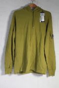 CP Company Light Fleece Lens Hoodie Green Size M.