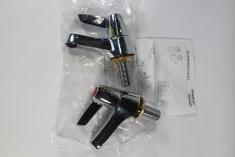 Three Armitage Shanks Sandringham 21 Lever Head Basin Taps - Pair - Chromium Plated.