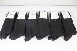 Six x 3-packs of Calvin Klein Black Socks, Men's, Size 6 x 6-8.