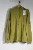 CP Company Light Fleece Lens Hoodie Green Size M.