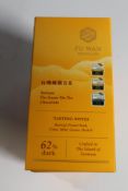 Ten 45g bars of Fu Wan Taiwan Tie-Guan-Yin Tea Chocolate (62% dark, Exp: 01/10/2024).