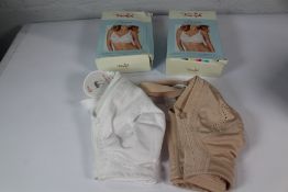 Two Triumph Doreen Cotton Non Wired Bras 1 X White, 1 x Skin, Sizes 2 x 38 E.