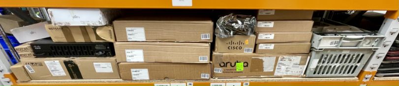 A quantity of assorted IT & Networking hardware including Cisco, HPE and Alcatel Lucent (All items u