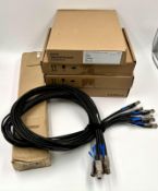 Four boxed as new HPE JD097C HP X240 10G SFP+ SFP+ 3M DA Cables, six pre-owned HP 2m External Mini S