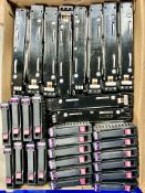 Thirty assorted pre-owned HP server HDD's.