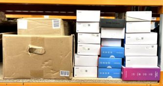 Eighteen assorted tablets sold for spares or repair and eight boxes of four as new Entertainment D05