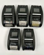 Five pre-owned Zebra ZQ610 Label Printers (No Batteries included. Untested, sold as seen).