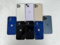 Eight pre-owned Apple iPhone sold for parts (All items iCloud Locked/Lost Mode. Sold for parts only)